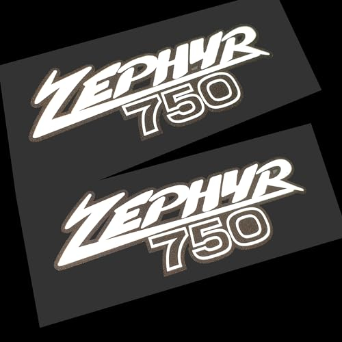 Zephyr 750 reflektierende weiße und schwarze Grafik-Aufkleber, 2 Stück