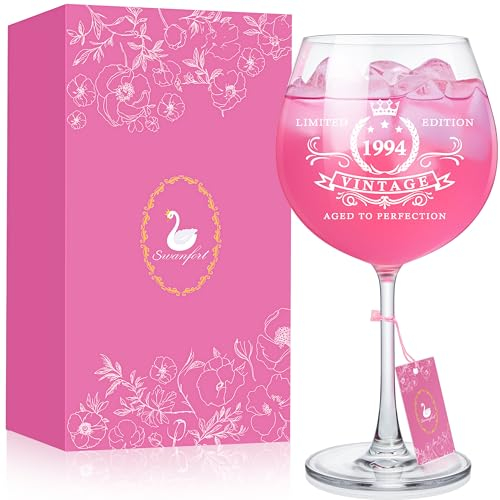 30th Birthday Gifts for Women - 1994 Wine Glasses, Decorations for Woman, Gift for Her, Wife, Mom, Sister, Daughter - With Gift Box