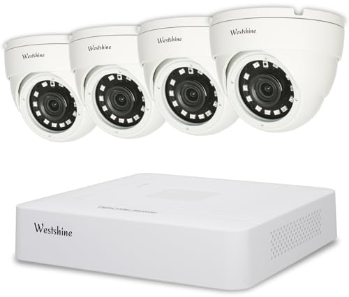 Westshine Sistema de cámaras IP de Seguridad,4K 10CH NVR y 4pcs 1080P Dome CCTV Cámaras con Cable,Vigilancia del hogar PoE NVR Kits,Detección de Movimiento,Acceso Remoto,Disco Duro no Incluido