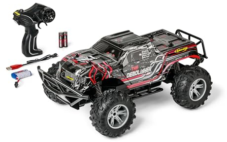 Carson 500404285 1:10 The Demolisher 100% RTR rot - Ferngesteuertes Auto, Offroad Truggy, RC Auto, RC Offroader, RC Fahrzeug, RC Spielzeug