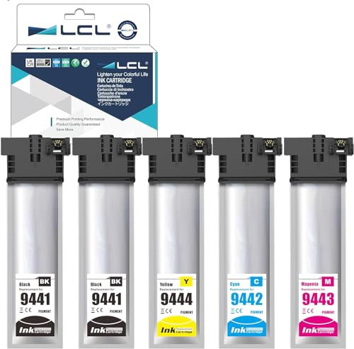LCL Tintenpatronen kompatibel für Epson T9441 T9442 T9443 T9444 Kompatibel für Epson Workforce Pro WF-C5210 WF-C5210DW WF-C5290 WF-C5290DW WF-C5710 WF-C5710DWF WF-C5790 WF-C5790DWF (5-Pack)