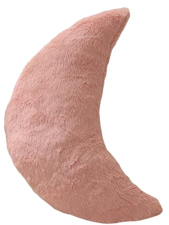 Ueiwffzo Zierkissen Kuschelkissen Kinder, Weiche Sterne Mond Wolke Plüschkissen, Flauschige Deko Kissen für Babyzimmer Kinderzimmer Mädchen (Rosa,Mond)