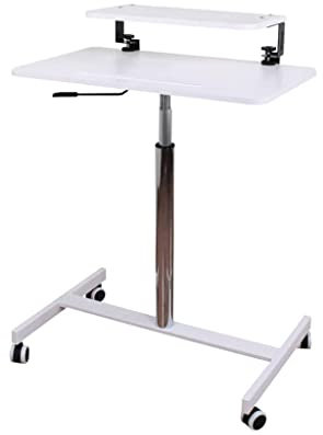 KHLMSRXJ Überbetttisch Mobiler Stehpult, Überbetttisch mit fahrbarer Tastaturablage Höhenverstellbarer Computerarbeitsplatz für das Home Office