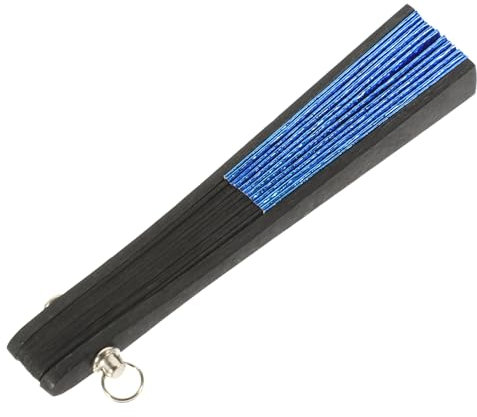 GREENADSCAPE 1pieza Mini Ventilador para Manualidades Decoración De Fiesta y Accesorios De Muñecas Hecho Papel para DIY y Celebraciones Color Azul