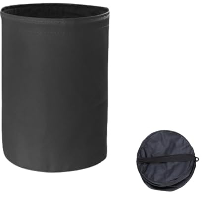 YongXiangPeng Foldable Car Trash Can | Leakproof Leather Car Bin & Mini Bin | Multipurpose Van Accessories for Travel & Camping (Black)