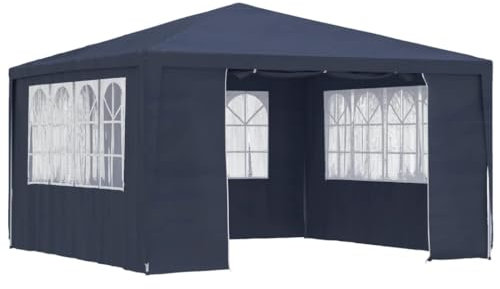 Profi Partyzelt mit Seitenwänden 4x4m blau 90g/m?