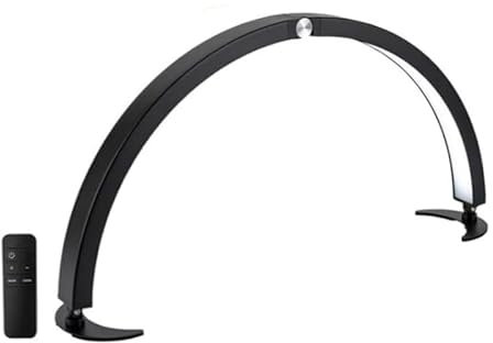 Taozhiyy Lampada a mezzaluna, 28, lampada a LED a forma di mezzaluna, 3200 – 5600 K, luce a mezzaluna regolabile, per nail art, extension ciglia, bellezza, tatuaggio (nero)
