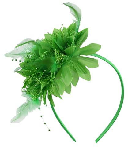 Feder Haarreif mit Künstlichen Blumen, 1920er Feder Haarschmuck Stirnband, Fasching Kopfschmuck Damen, Haarreif Fasching, Fascinator Haarreifen Damen für Karneval Cocktail Hochzeit Cosplay Party