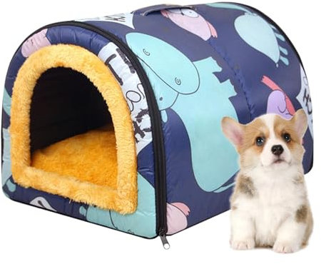 Furtryvl Wasserdichte Hundehütte – Haustierzelt, waschbarer Katzen-Unterschlupf, wasserdicht, für den Außenbereich, Haustierhöhle, Winter-Tierzelt, Bett, rutschfest, Kätzchenhöhle für Hunde und Welpen