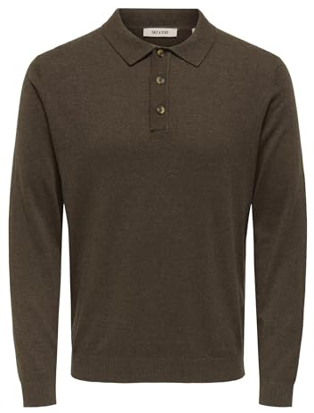 Only & Sons Herren Onsloui Reg 12 Ls Mel Polo Knit Onsloui Reg 12 Ls Mel Polo Knit (1er Pack)