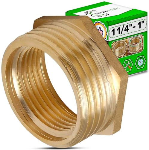 Riduttore Filettato in Ottone 1 1/4- 1 con Filettatura Esterna e Interna per il Collegamento di Tubi - ONIX TECH