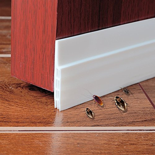 Türdichtung Zugluftstopper für Türen- Premium Türdichtung selbstklebend, Tür Zugluftstopper ideal auch als Schallschutz, Kälteschutz (weiß)