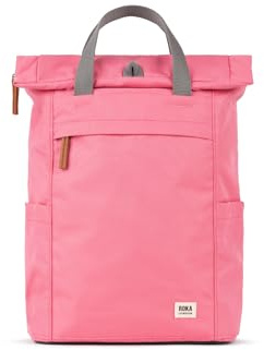 ROKA London Finchley A Medium Recycled Canvas Rolltop Rucksack Backpack (Tulip)