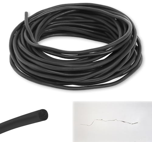 prota 20 Meter Fugen Dichtschnur EPDM Fugenfüllprofil, Ø 4mm Dichtung Schaum Rundschnur, Schwarz Fugendichtschnur Runde Dichtschnur für Fugen Türen Fenstern Decken Wänden
