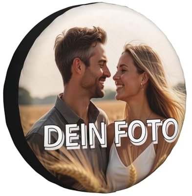Personalisierte Foto-Reserveradabdeckung Individuelles Reifenabdeckung mit eigenem Foto Text Logo UV-beständig Wasserdicht Staubdicht Universelle Reserveradabdeckung (16 inch (76-79cm))