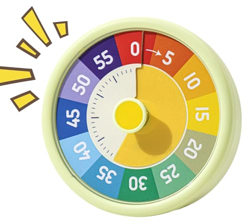 Renchey Timer Sichtbarer Countdown,Regenbogen Kinder Timer - Digitaler Wecker 60 Minuten Küchenuhr Homeschooling Workout Zähneputzen Toilettentraining Lehrer Sport