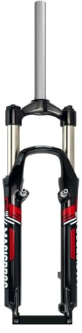 RUJIXU Forcella per Mountain Bike 26 Pollici Forcella MTB 100mm di Escursione Freno A Disco Freno A V Forcella A Molla 1-1/8 Tubo Dritto 28,6 Mm QR 9mm Blocco Manuale