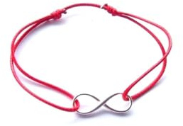 Vifo - Bracelet cordon Infini argent 925 pour enfant et adulte - Bracelet lien minimaliste couleur cordon personnalisable réglable – Bracelet bijou amitié amour -4 tailles disponibles - Fait main