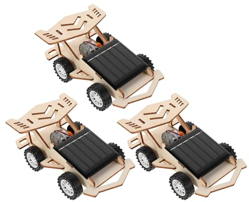 Kit de Coche Solar de Madera para Hacer Uno Mismo, 3 Sets