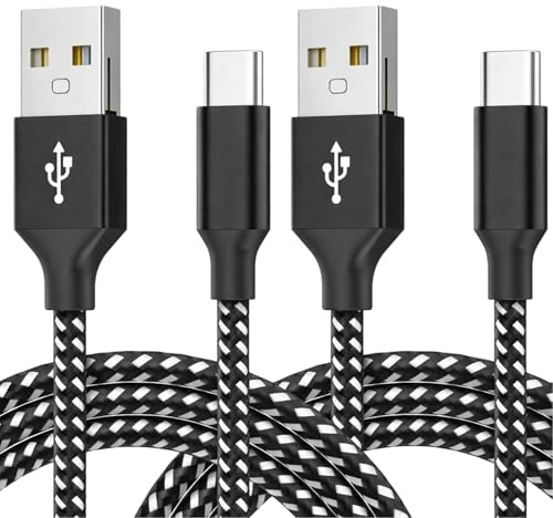 VoltCozy USB-C Charging Cable 2-Pack 2m USB-A to USB-C Braided Cable | 18W Fast Charge & 480Mbps Data Sync, for Xbox Controller Cable i Phone 17/16/15 iPad Pro Sam Galaxy and More