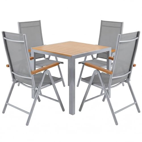 LIFERUN Balkonmöbel Set 5-Teilig, Gartenmöbel Set für 4 Personen
