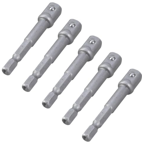 5Pcs Impacts Socket Adapter 1 / 4inch Nut Driver Socket Hexagon Shank Extension Adapter for Screwdriver Handle Tool Power Tool Accessories