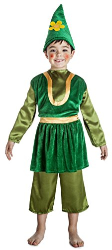Car&Gus Zwerg Kostüm für Kinder (3-4 Jahre), Grün, Unisex, Kinder Kostüme