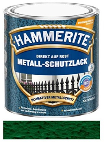 250 ml Hammerite Direkt auf Rost Metall-Schutzlack Dunkelgrün, Hammerschlag