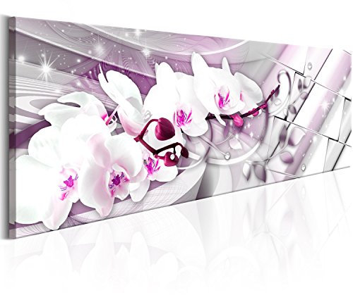 B&D XXL - Quadro Orchidea Fiori 1 Pezzo - Stampa su Tela Strutturata XXL Grande - Quadri Moderni Soggiorno Grandi - Stampe da Parete Murale Arte Moderno Pittura -