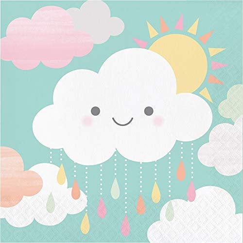 Creative Converting 331526 Clouds Napkins, 6.5”, Multi-color