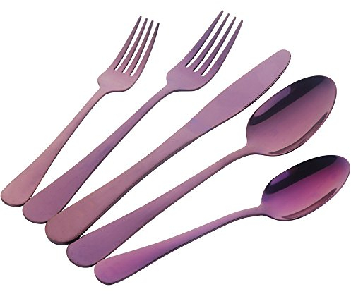 Buyer Star Ménagère 20 pièces de Vaisselle Bleue pour 4 Couverts Violets