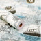Vintage Newspaper Contact Paper Sea Pattern Self adhesive Shelf Liner Peel and Stick Wallpaper for Bathroom Living Room Kids Room 17.7 x 196 Inches