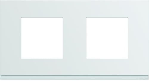 plaque - 2 postes - horizontale - 71 mm - pure - hager gallery wxp0012