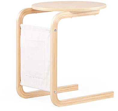 HANSHAN Beistelltisch Couchtisch Runde Massivholz Tischsofa Beistelltisch, Buch Magazin, Imbiss Tisch 50 X 57 cm