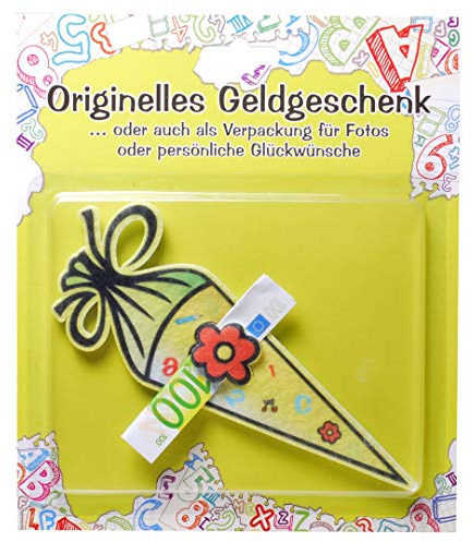 Udo Schmidt Schultüte Filz für z.B. Geldgeschenk, ca. 17x5 cm, Einschulung Schulanfang