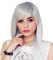 Prettyland Damen Silber-grau Mittellange Glatte Natürlich Matte wie Echthaar Schulterlange Perücke manga anime silver Wig C990