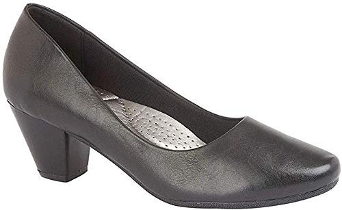 Boulevard Women's PU Leather Court Shoe - Black (5 UK)