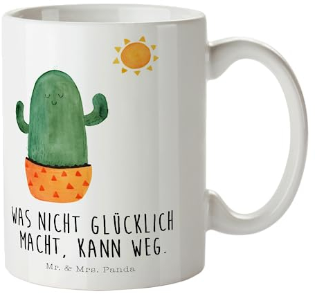 Mr. & Mrs. Panda Tasse Kaktus Sonne - Geschenk, Becher, Kaffeetassen, Liebe Kaktusliebe, Geschenkidee, Sonnenschein, Trennung, Kakteen, Kaffeebecher