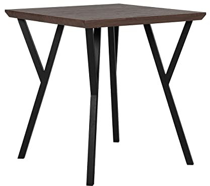 Stylischer Esszimmertisch in Holzoptik 70 x 70 cm dunkelbraun / schwarz Bravo