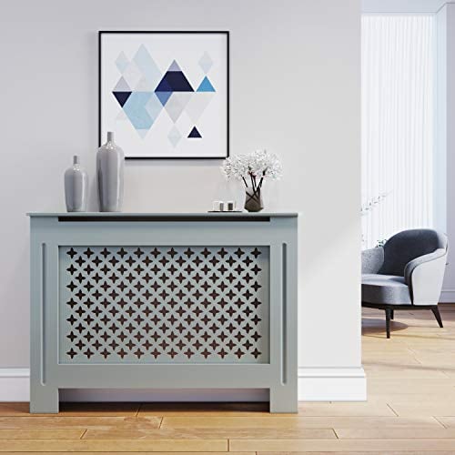 ELEGANT Radiator Covers Cross Slat Grey Painted Cabinet MEDIUM