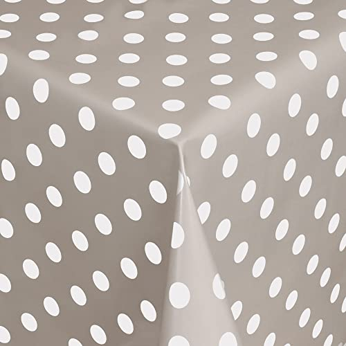 Wachstischdecke Wachstuch Tischdecke Gartentischdecke abwaschbar eckig 240x140 cm Punkte Grau Weiss