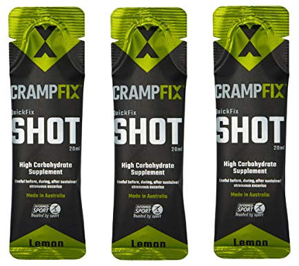 Crampfix QuickFix Shot Sachets - Fast & Effective Relief from Muscle Cramp (3 x 20ml Packets) (Lemon)