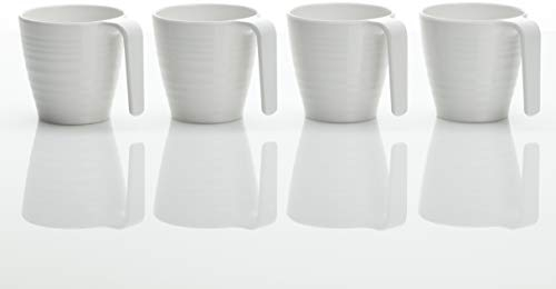 Flamefield 4er-Set Melamintassen cremeweiß 300ml