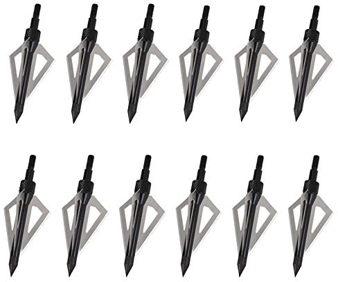 12er Pack Bogenschießen Jagd Jagdspitzen, 100 Korn Aluminium Pfeilspitzen Outdoor Pfeilspitze Einschraubspitzen Jagdspitzen für Compound Bow & Armbrust