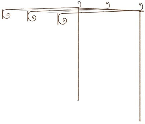 Tidyard Pergola en Fer Forgé 3x3m Marron Antique, Support de Plantes Grimpantes, Décoration Jardin