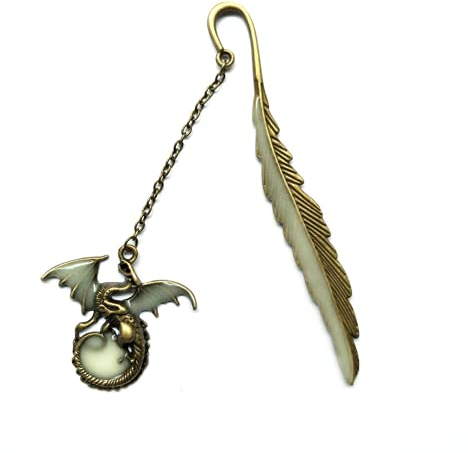 Leuchtendes Lesezeichen Feder Fliegender Drache Lesezeichen Kreatives Retro Leuchtendes Metall Pterodactyl Lesezeichen Fluoreszierendes LesezeichenDauerhaft Nützlich und praktisch Nettes Design Pr
