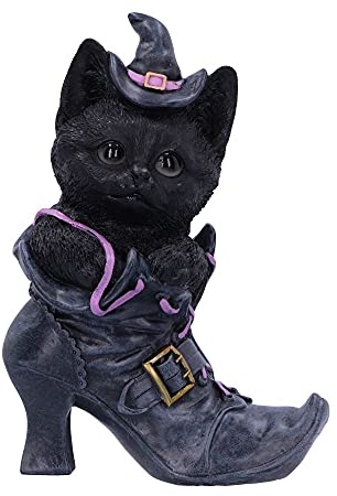 Nemesis Now Mischievous Familiar Katzenfigur, 18,5 cm, Schwarz