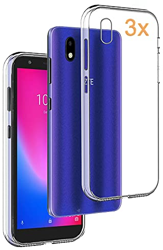 REY Pack 3X Transparent Silikonhülle TPU für ZTE Blade A3 2020, Handyhülle Premium Kratzfest TPU Durchsichtige Schutzhülle, Ultradünne 0,33 mm