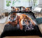Bettwäsche 135x200 cm 3 Teilig bettwäsche Biber 2 Tiger Bettwäsche Set mit Reißverschluss Vintage Bettbezug mit 2 Kopfkissenbezüge 80x80 Weihnachten Geschenk