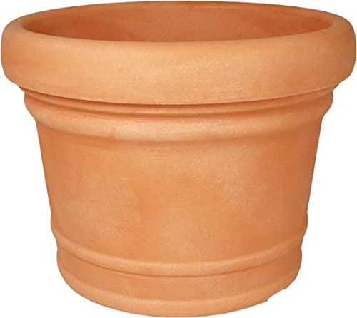 MePla Blumentopf Monza - runder Pflanzkübel - wetterfestes Pflanzgefäß - UV-beständiger Blumenkübel - Pflanzentopf - Kübel - ø70 - Terra